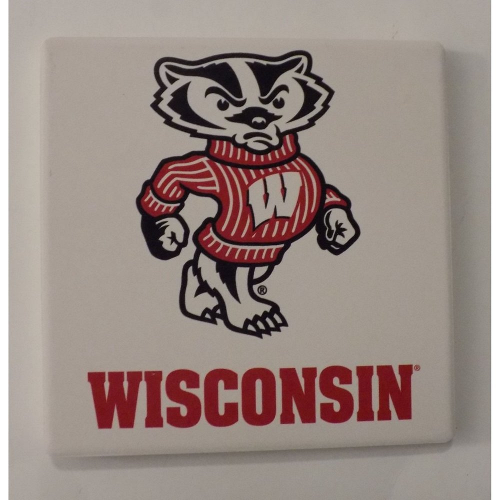 Wisconsin Badgers Ceramic Coasters 4 Piece Set College Football, Sports - Picture 5 of 6